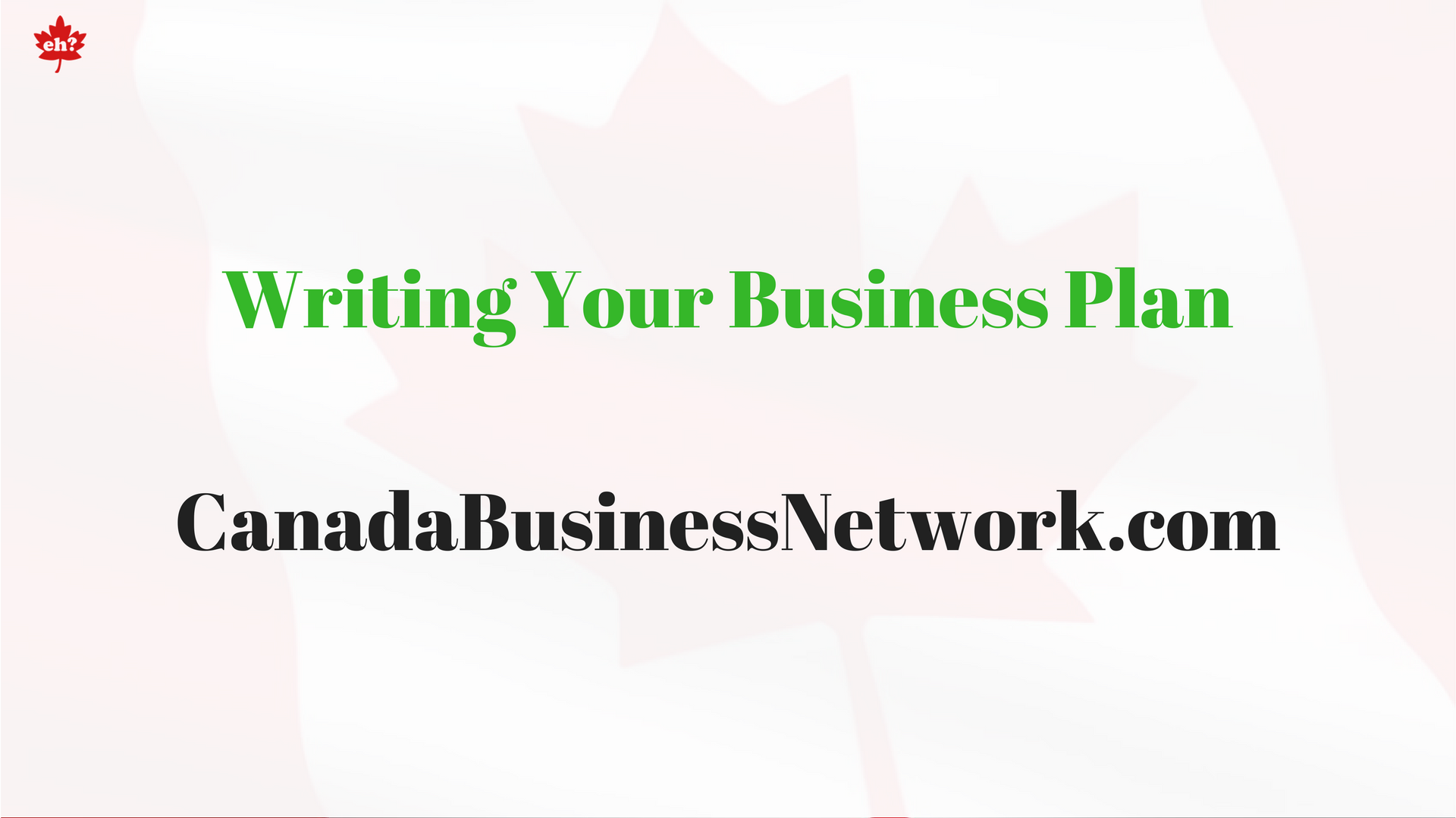 how to write a business plan canada